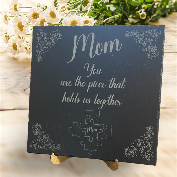 Mothers Day Engraved Slate Plaque with stand