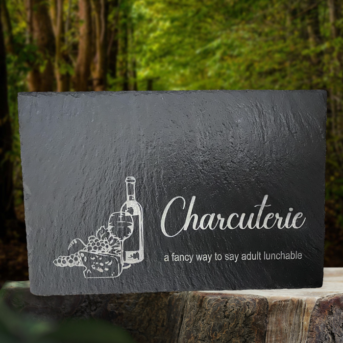 8"X12" Engraved Slate Charcuterie Board and Coaster set