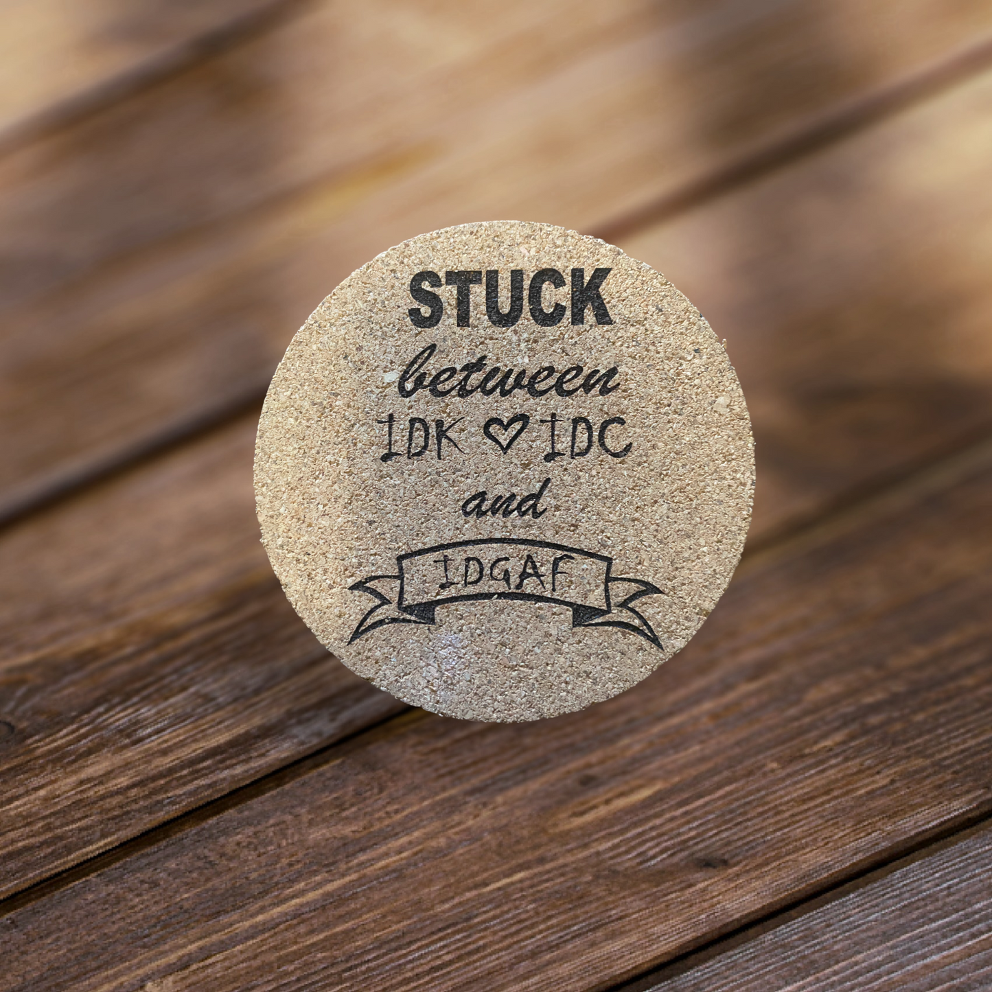 4" Engraved cork coasters