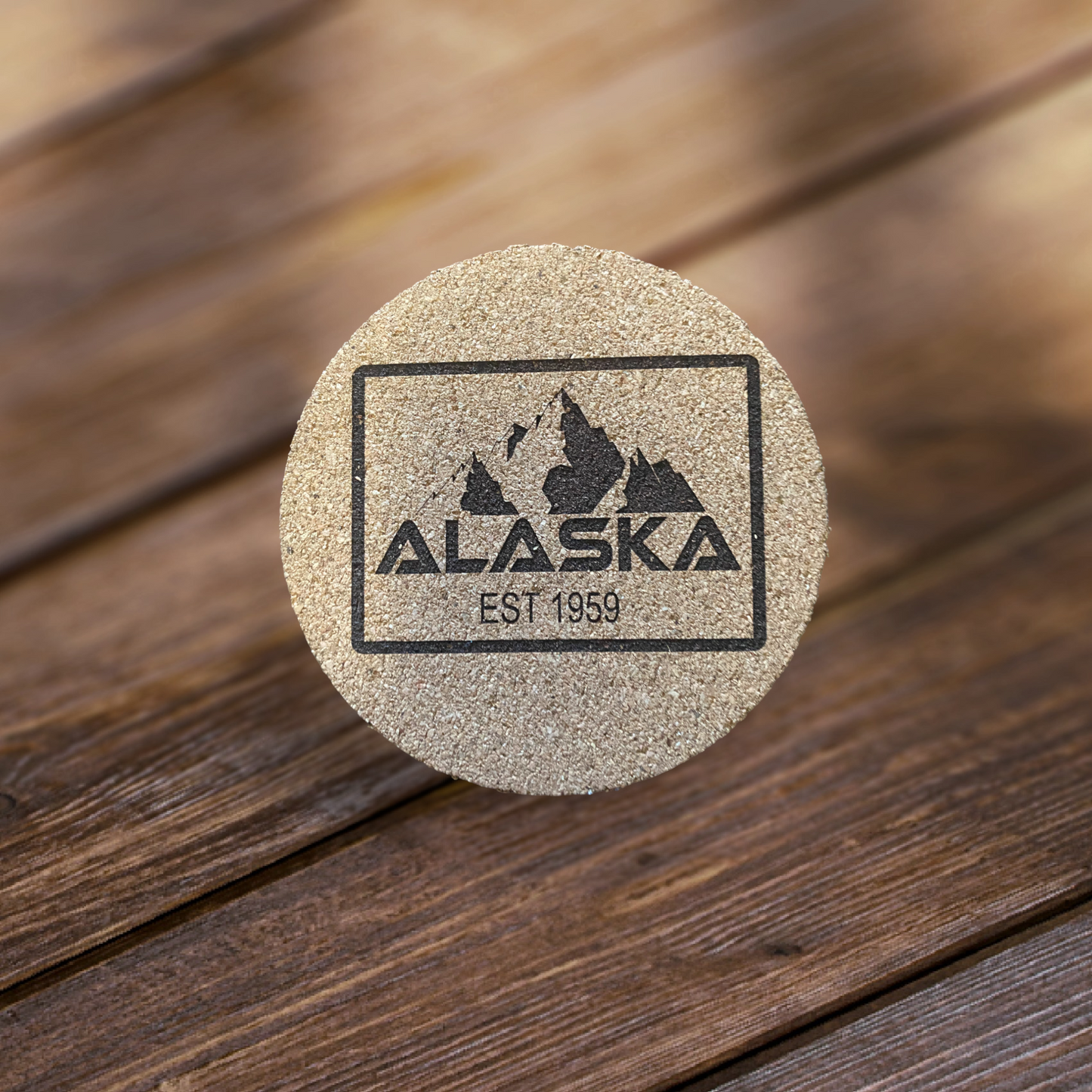 4" Engraved cork coasters