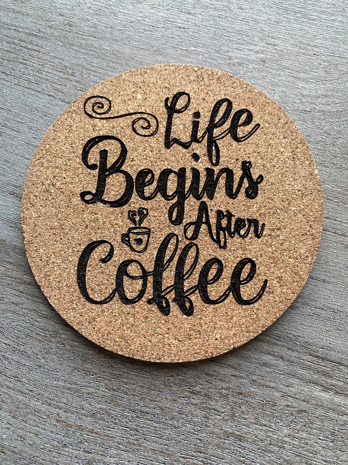 4" Engraved cork coasters